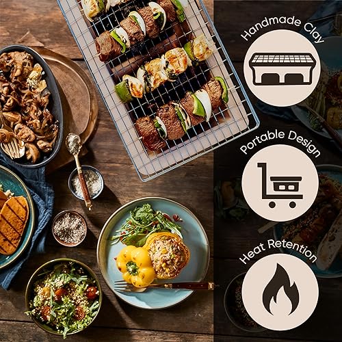 Vista 5 de Parrilla a carbón a carbón de leña de Fire Sense para hacer yakitori, L, Bronceado