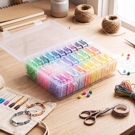 30 Colors Pony Beads Bulk for Bracelet Making Kit-Individually Wrapped