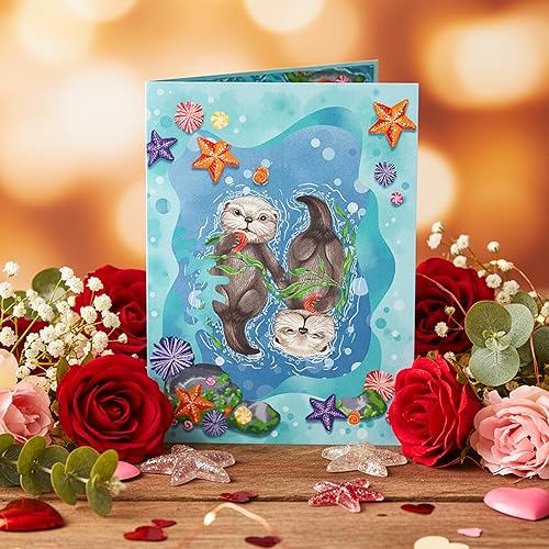 Miniatura 6 de Tarjeta de San Valentín desplegable, tarjeta de San Valentín para pareja, nutria, para esposa, marido, él, ella, novia, novio, adultos | Tarjetas de