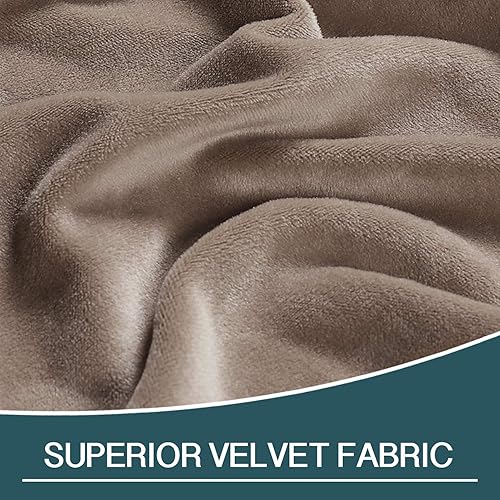 Miniatura 3 de FantasDecor Funda de terciopelo de lujo para sala de estar, elástica, ultrasuave, lavable a máquina, color gris pardo