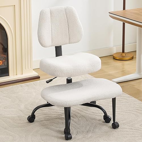 Silla de meditación con patas cruzadas, exquisitos muebles de oficina en casa, ergonómico arrodillado con soporte lumbar y taburete de altura