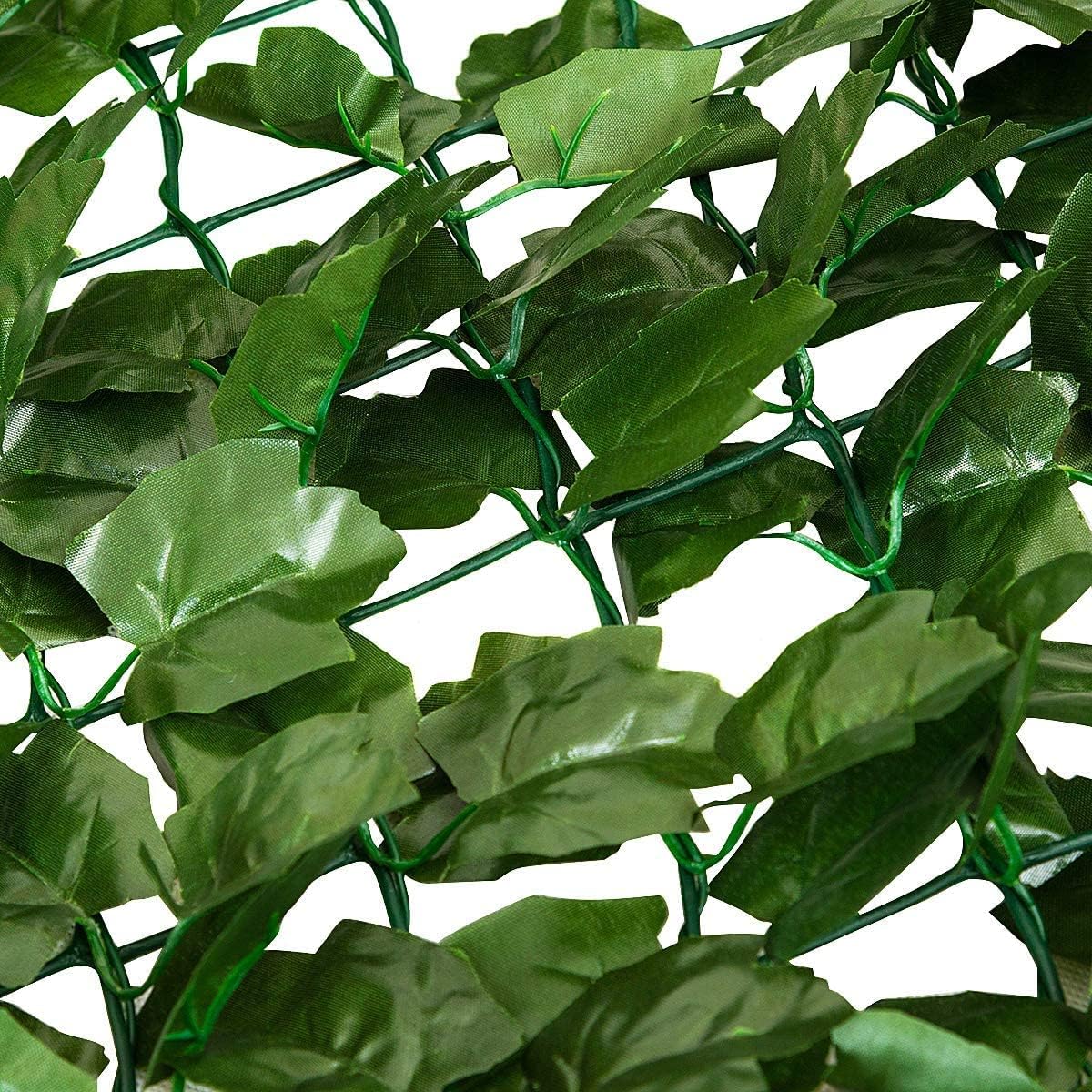 COSTWAY Künstliche Efeu Garten Sichtschutz, Balkonsichtschutz Blätteroptik Windschutz, Pflanzenwand Hecke Efeublättern, für Gartenhecken Balkon Außendekoration, Heckenpflanze Grün (150 x 240 cm)