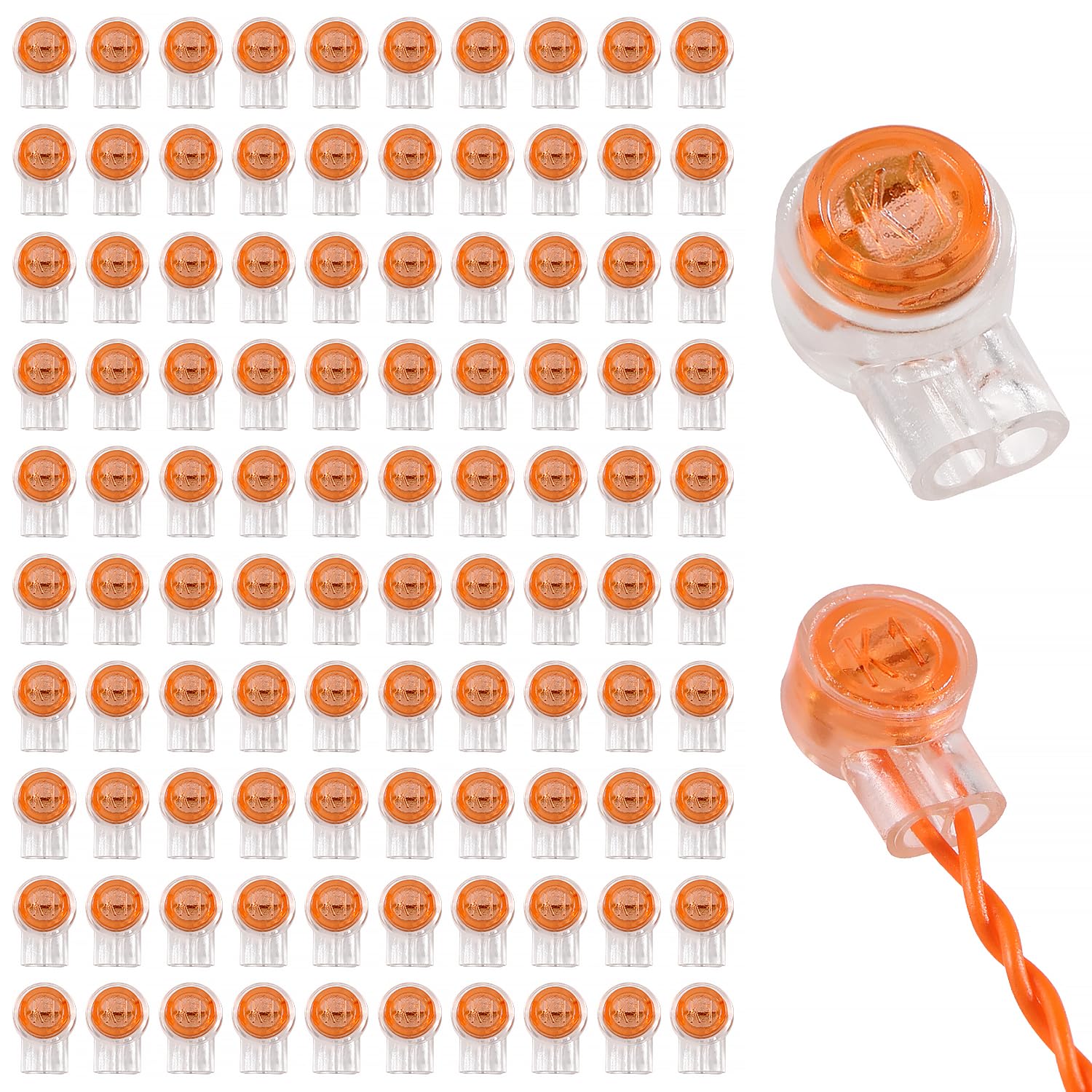 Lyeteung 100 PCS K1 Cable Connectors, UY Gel Crimps, Telephone Wire Connectors, 2 Way Gel Filled Connector