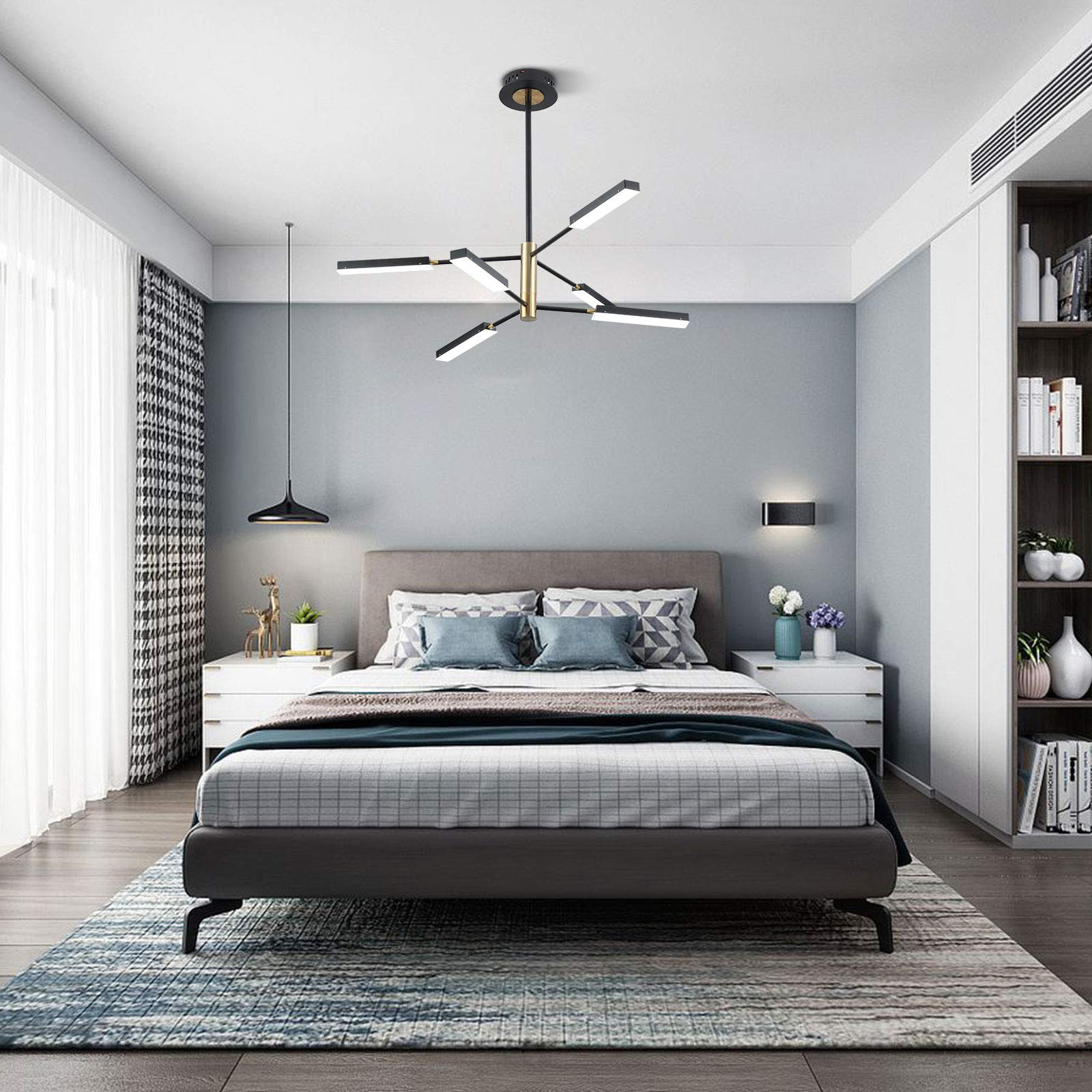 Modern LED Chandeliers Garwarm 6 Lights Pendant Lighting Sputnik Chandelier Lighting Bewamf Flush Mount Ceiling Hanging Lamp Fixture