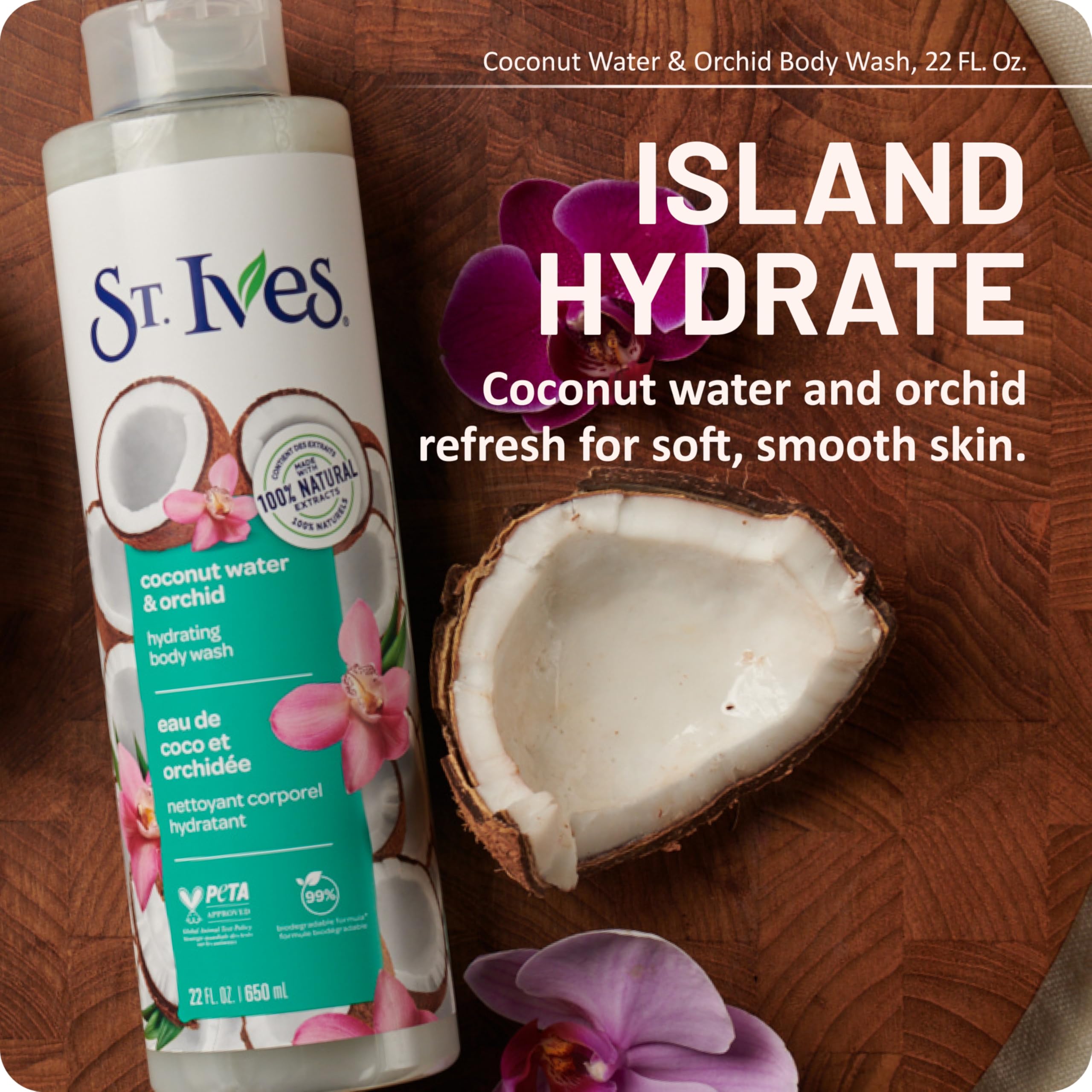 ST.Ives Hindistan Cevizi Suyu ve Orkide Özlü Nemlendirici Vücut Şampuanı 650ML