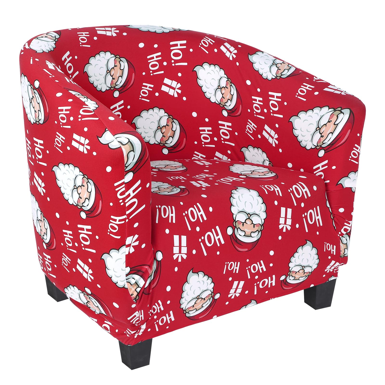 SearchI Christmas Club Chair Slipcover Stretch Barrel Chair Covers Xmas Tub Chair Slipcovers Spandex Armchair Cover Removable Couch Furniture Protector Arm Chair Cover for Living Room(Santa Claus)