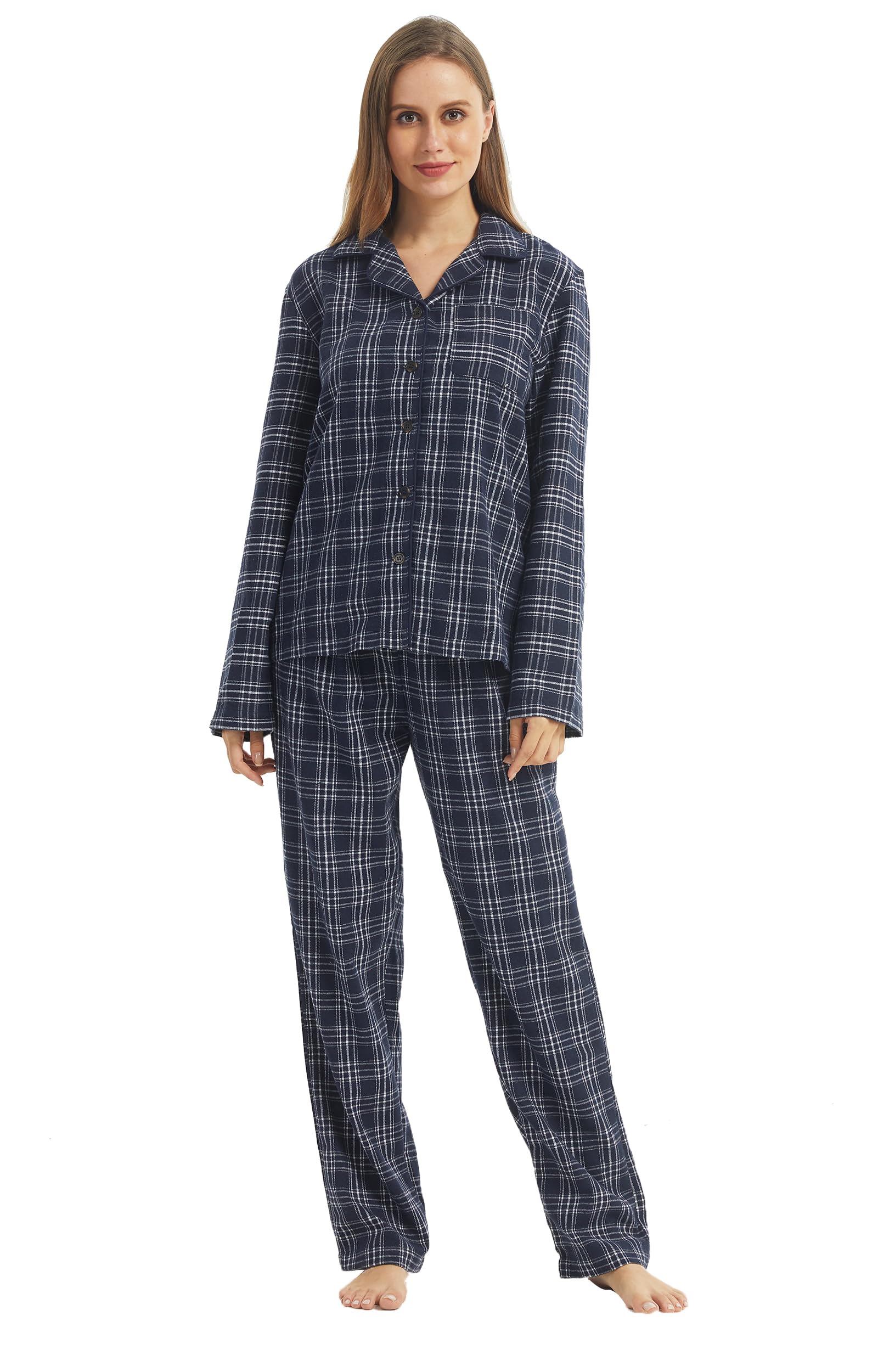 Pyjama long pour femme : le cadeau de Noël idéal en flanelle douillette et coton chaud - 2