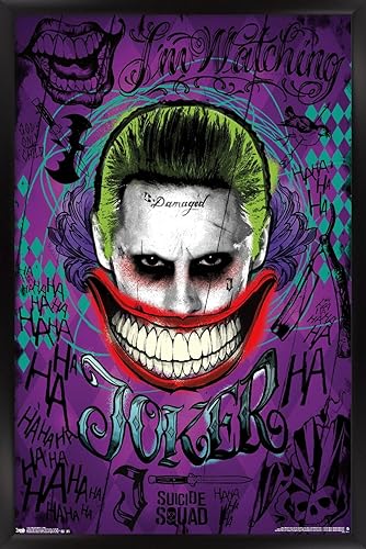 Miniatura 1 de Trends International DC Comics Movie  Escuadrón Suicida  Póster de pared Joker, 22.375 x 34 pulgadas, versión enmarcada negra