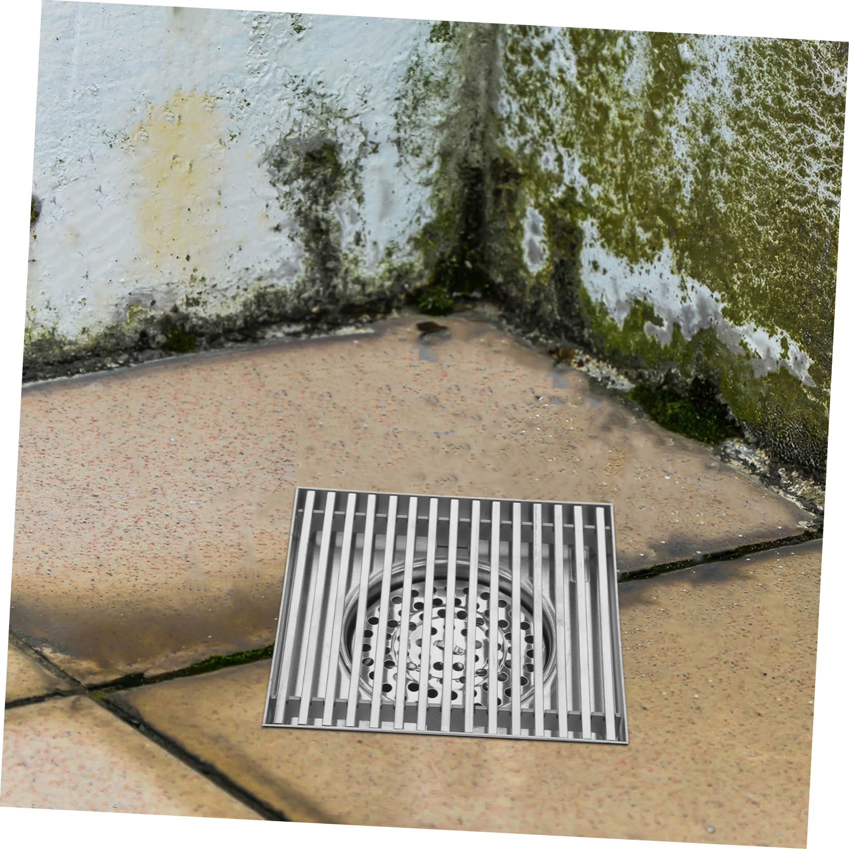 NUOBESTY Desagüe De Suelo De Acero Inoxidable para Patio Grande Cuadrado Colector De Pelo Rejilla De Ducha para Baño y Suelo para Duchas Al Aire