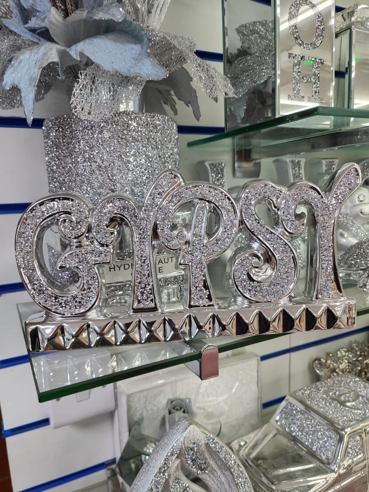 Biznest Silver Crystal Crushed Diamond Gypsy Sparkle Bling Ornament Romany Collection