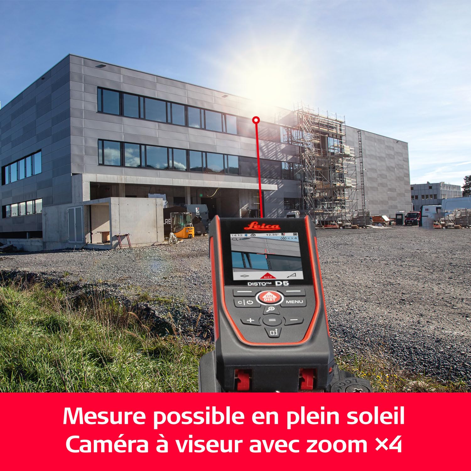 Leica DISTO D5 – télémètre Laser Professionnel avec Bluetooth (appli), viseur numérique (pour intérieur et extérieur) et capteur d'inclinaison pour Mesure de Profil et d'angle