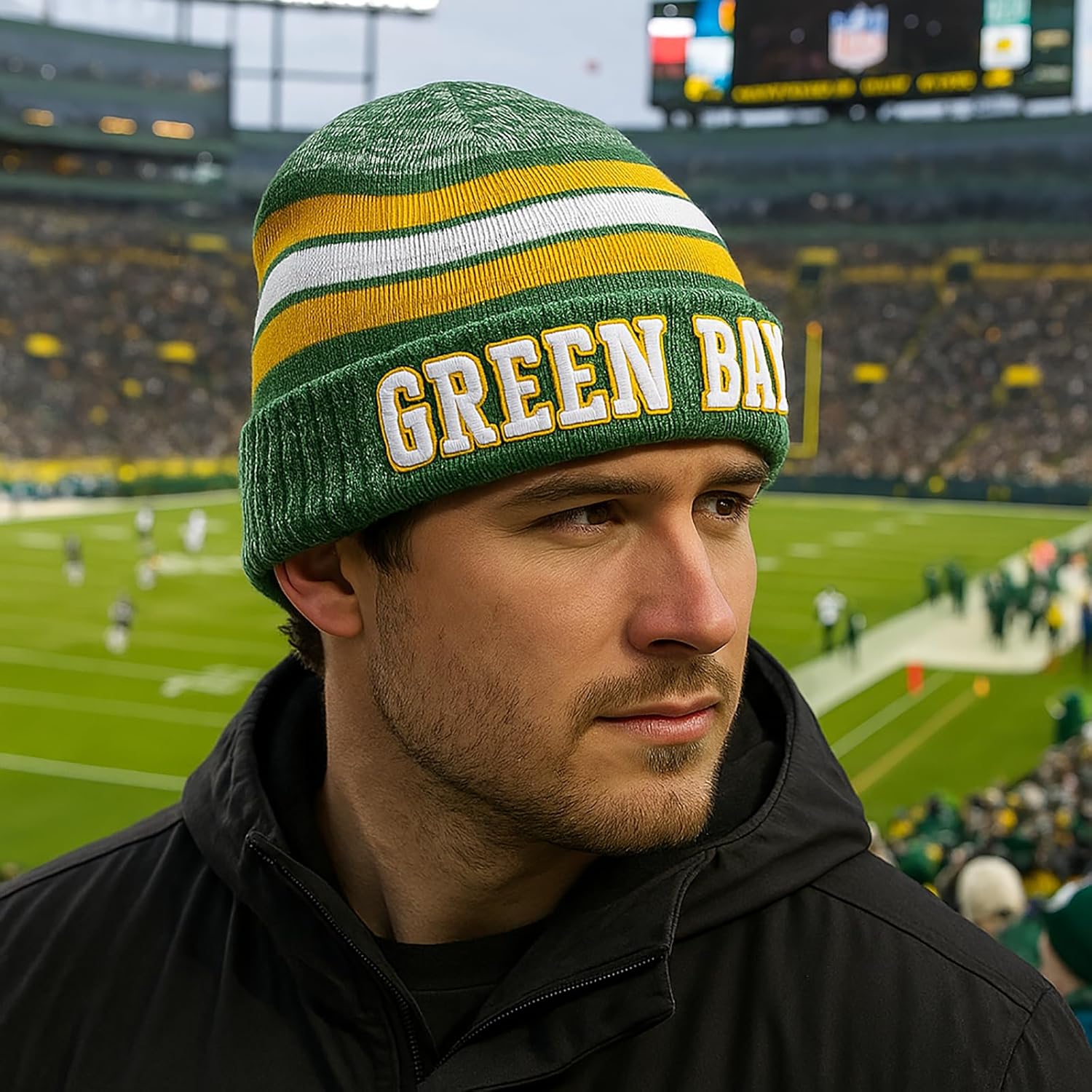 Vintage Classic Skull Cap 3D Embroidery Beanie Cuffed Winter Hat Knit Comes with Warm Gloves Fasion Gifts for Men Women Fans - Image 7