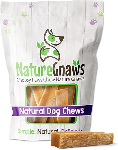 Nature Gnaws Yak Chews para perros - Huesos de queso duros naturales de primera calidad - Golosinas masticables de larga duración para masticadores