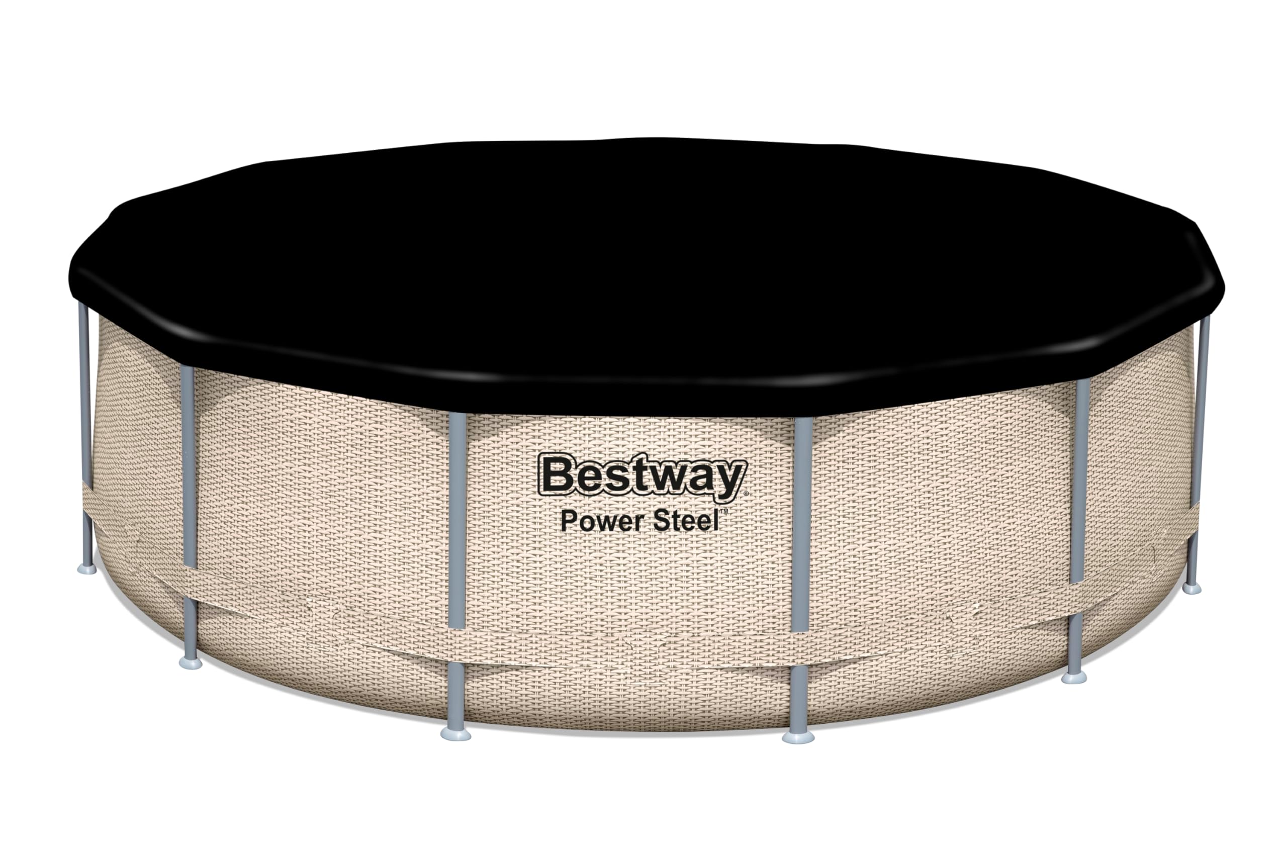 BESTWAY Cobertor de Invierno Redondo Ø401 cm de PVC para Piscinas Negro