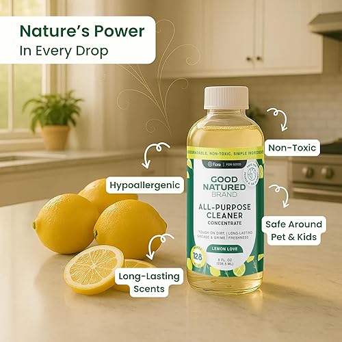 Miniatura 2 de Good Natured Brand Limpiador concentrado multiusos  Limpiador biodegradable multisuperficie  Aceite esencial de limón natural  Limpiador concentrado