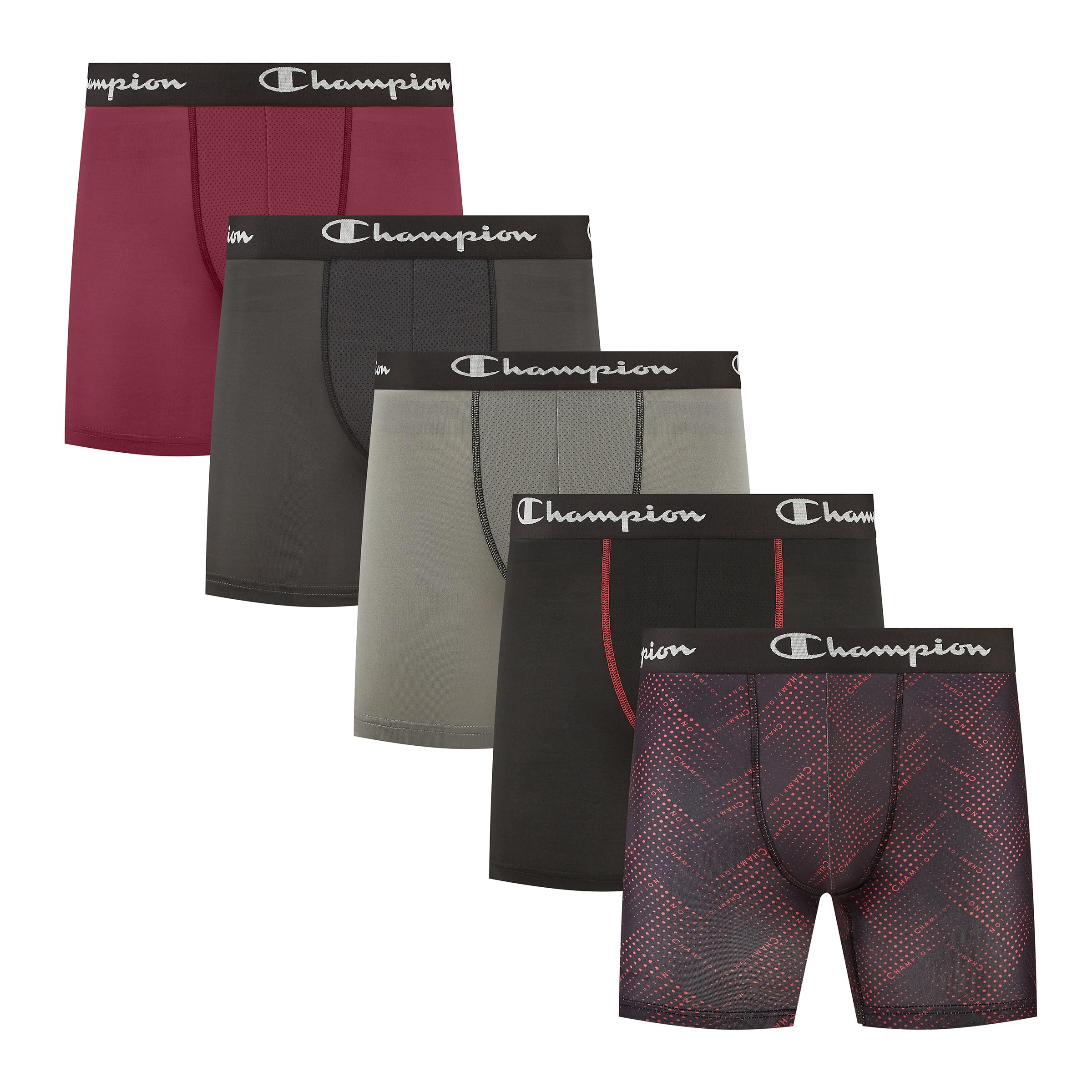 Champion Mens Performance Boxer Brief- 5 Pack