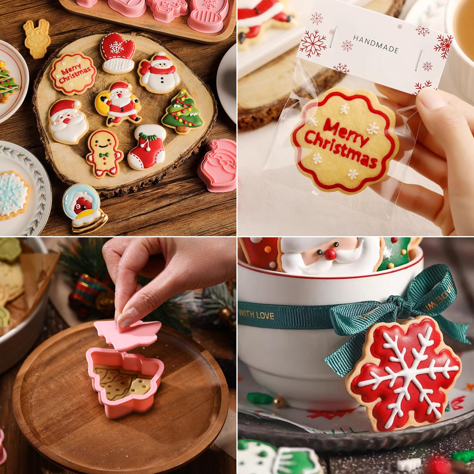 Set Di 12 Stampini Per Biscotti Natalizi – Formine In Acciaio Inox Con Babbo Natale, Alberello, Renna E Tanto Altro!