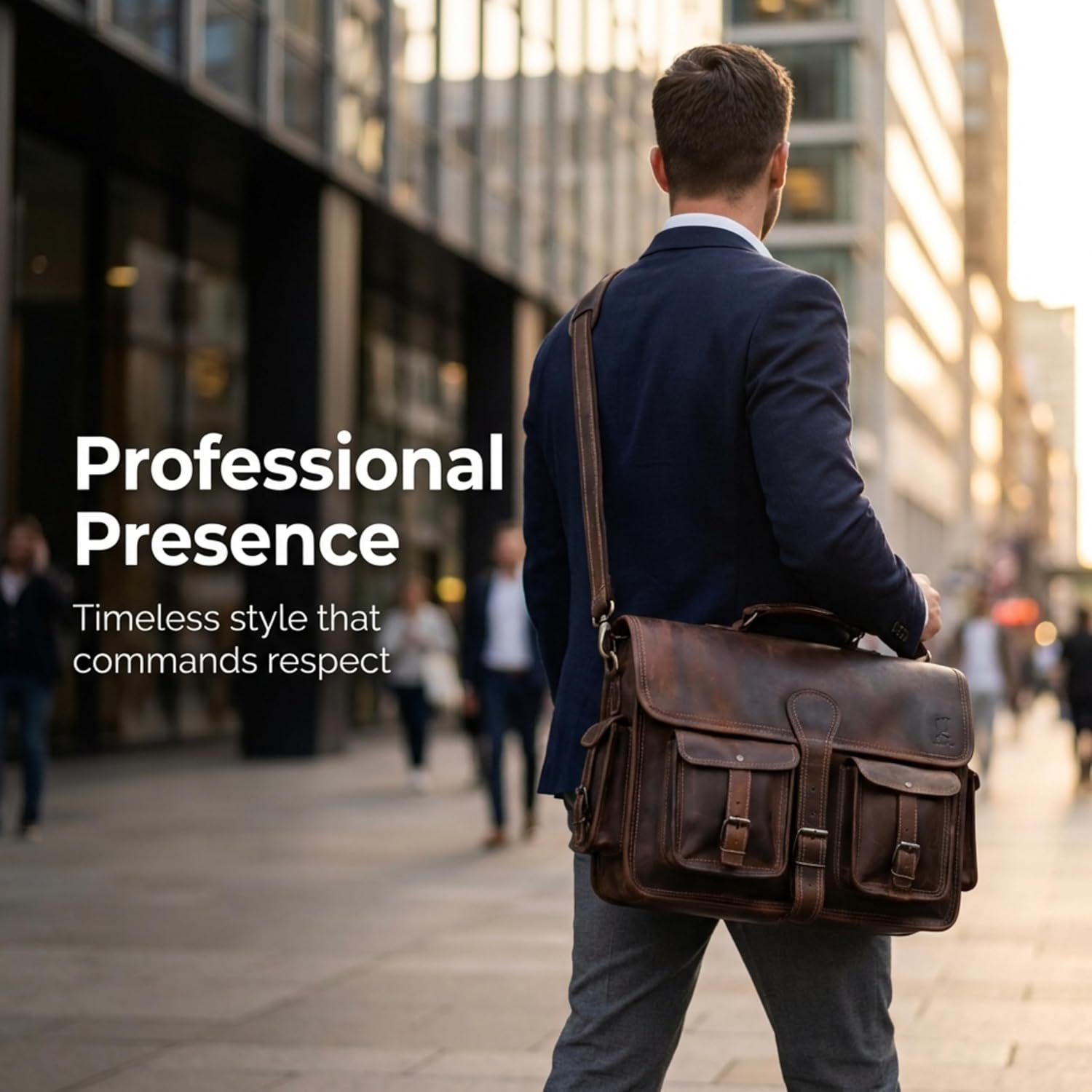 Leather Briefcase Work Bag for Men Women Dark Brown Crossbody Genuine Leather Satchel Office Bag for Men Women 18 Inch Computer Travel Messenger Laptop Shoulder Bag Cureo - Image 5