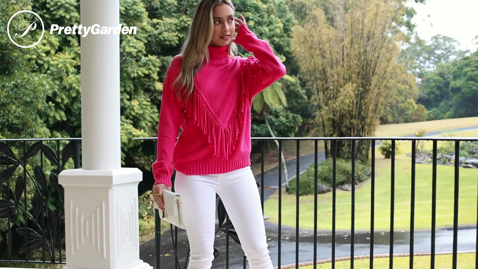 Long Sleeve Turtleneck Fringe Jumper Tops Blouse