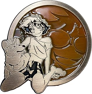 Antique Gold Ed and Ein - Cowboy Bebop Portrait Series - Collectible Pin