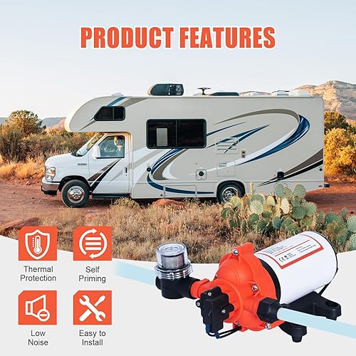 Miniatura 9 de Bomba de presión de agua de 110 V, 4.0 GPM, 50 PSI, alimentación de CA bajo demanda, bomba de diafragma de transferencia de agua autocebante,