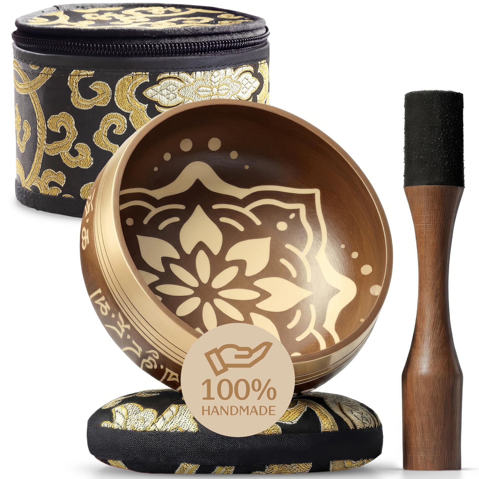 Silent Mind Tibetan Singing Bowl Set – Easy to Play & Beginner Friendly Meditation Bowl with Cushion, Mallet & Case | Stress Relief & Mindfulness | Gift-Ready