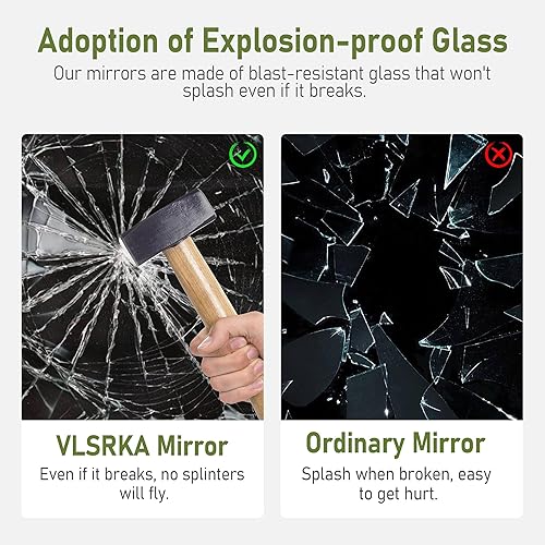 Miniatura 6 de Vlsrka Espejo de longitud completa con luces, espejo de cuerpo completo de 63 x 20 pulgadas para dormitorio, espejo de pie LED con atenuación de