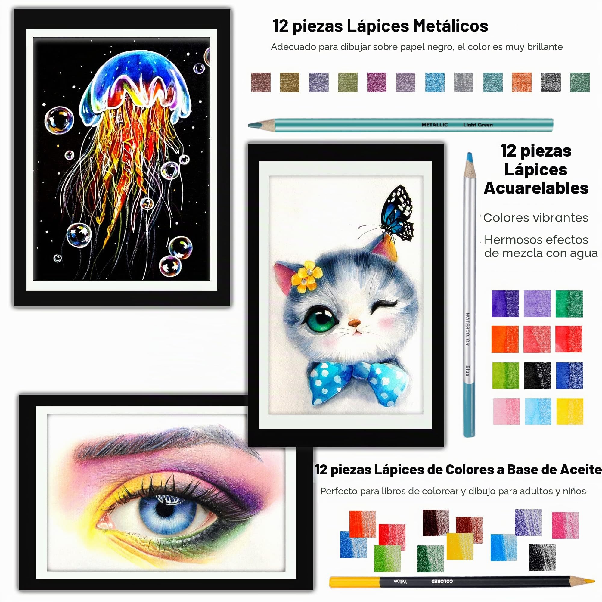 KALOUR Set de Dibujo y Boceto 84 Piezas, Materiales de Arte con Cuaderno, Incluye Tutorial, Lápices de Color, Carbón y Acuarela, Ideal para Adultos y Principiantes