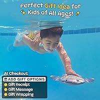 Vista 5 de Juguetes de Piscina para Niños: Juguete de Torpedo Raya de Piscina para Nadar - Juguete de Agua Autopropulsado que se Desliza Bajo el Agua - Los