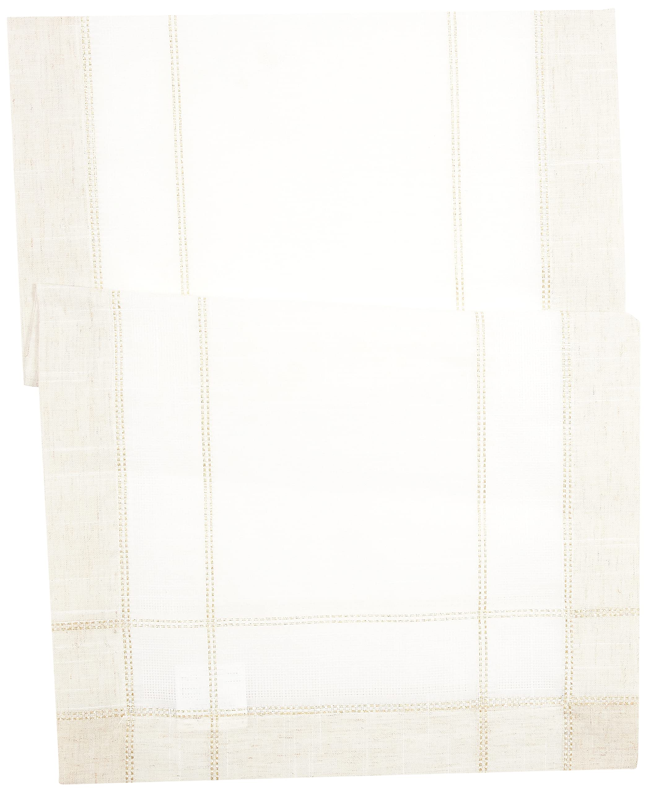 Luxe Linen Look Polyester Runner 45X140 Cm Beyaz – Gold