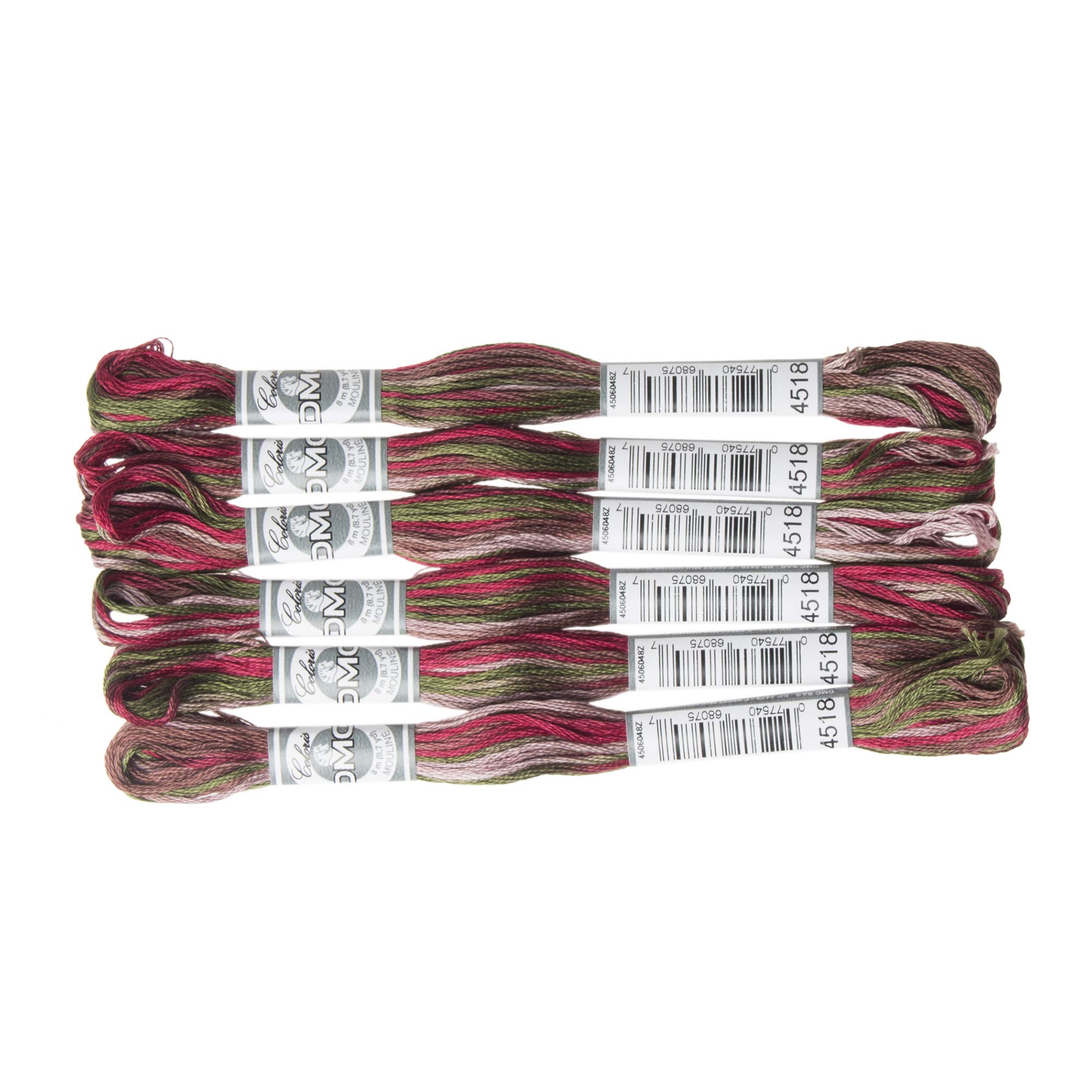 DMC 517-4518 Embroidery Floss Cotton 4518 Green/Red 8.8 Yards