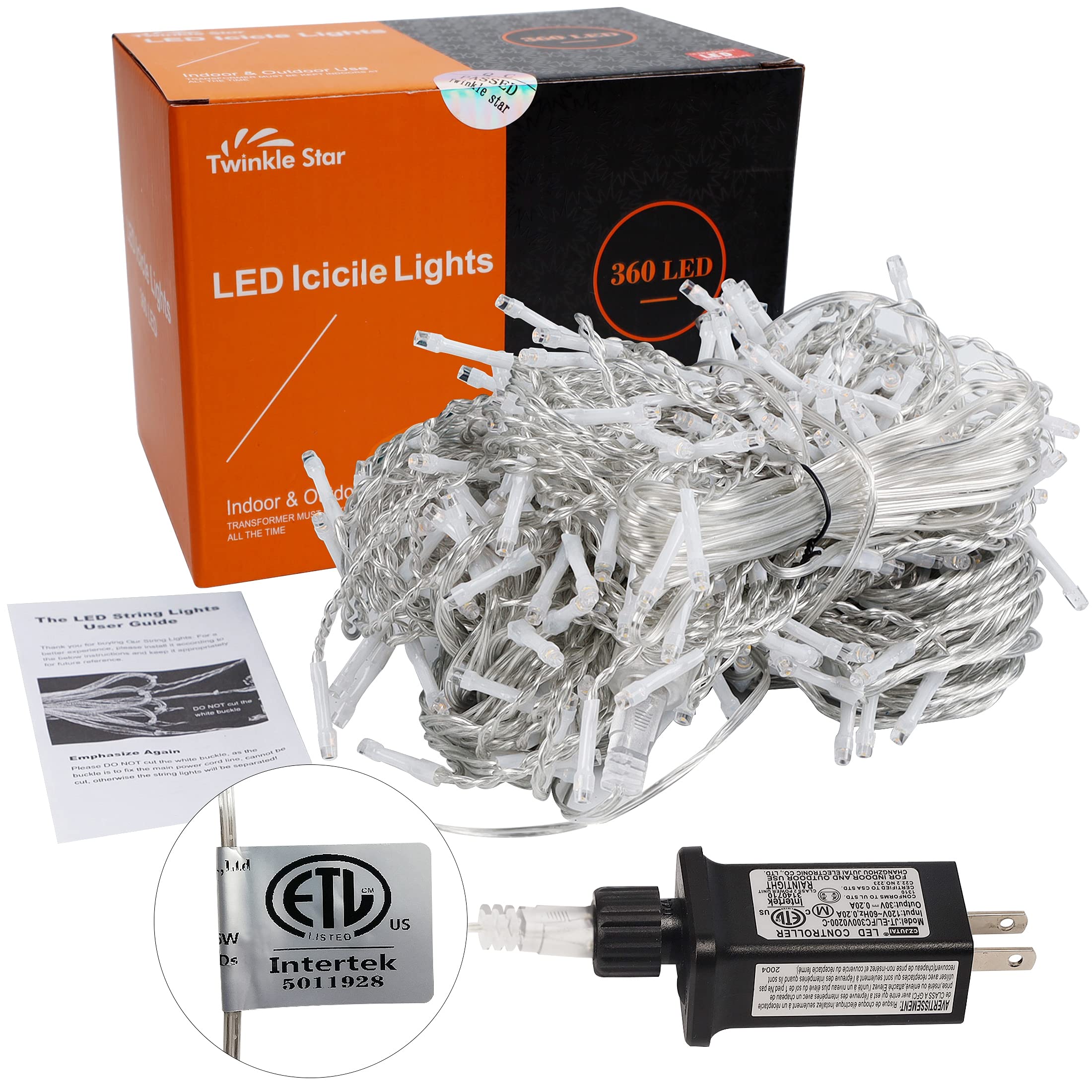 Amazon.com: Twinkle Star 360 LED Christmas Iciclelights Outdoor Dripping  Ice Cycle Lights, 29.5ft 8 Modes Curtain Fairy Lights with 60 Drops, Indoor  Xmas Holiday Wedding Party Decorations (Orange) : Patio, Lawn & Garden