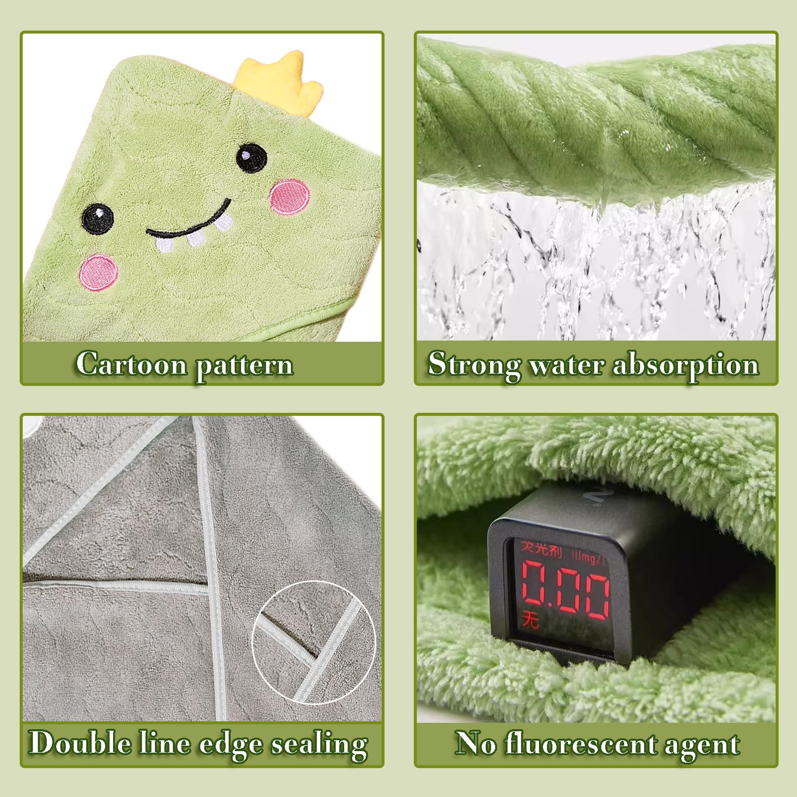 Toallas con capucha para bebé, paquete de 2 toallas de bebé de 31.5 x 31.5 pulgadas, ultra absorbentes, suaves y gruesas, esenciales de baño para bebés de 0 a 4 años, toalla de playa para