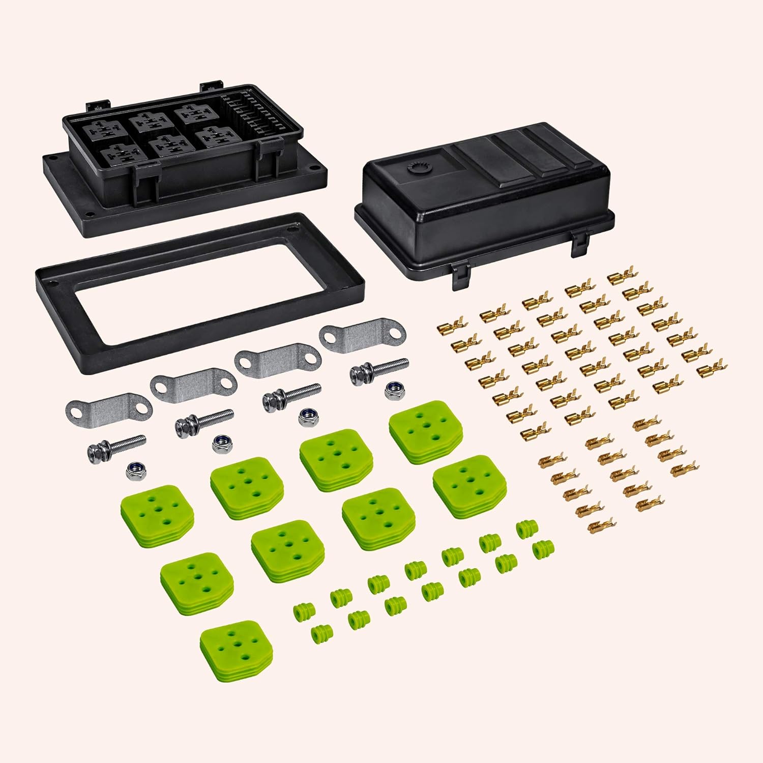 12V Auto Waterproof Fuse Relay Box Block [6 Bosch Style Relay Holder] [6 ATC/ATO Fuse Holder] Universal Relay Block Box for 12V Automotive Vehicles Cars Marine Boat Light Equipment : Automotive