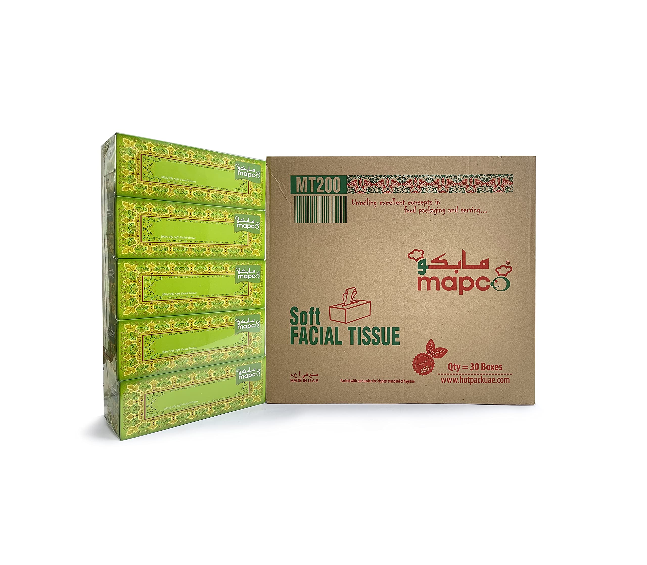 Soft Facial Tissue 200 Sheets 2 Ply ,5 Boxes X 6 Outer Sterilized Tissue , 30 Boxes