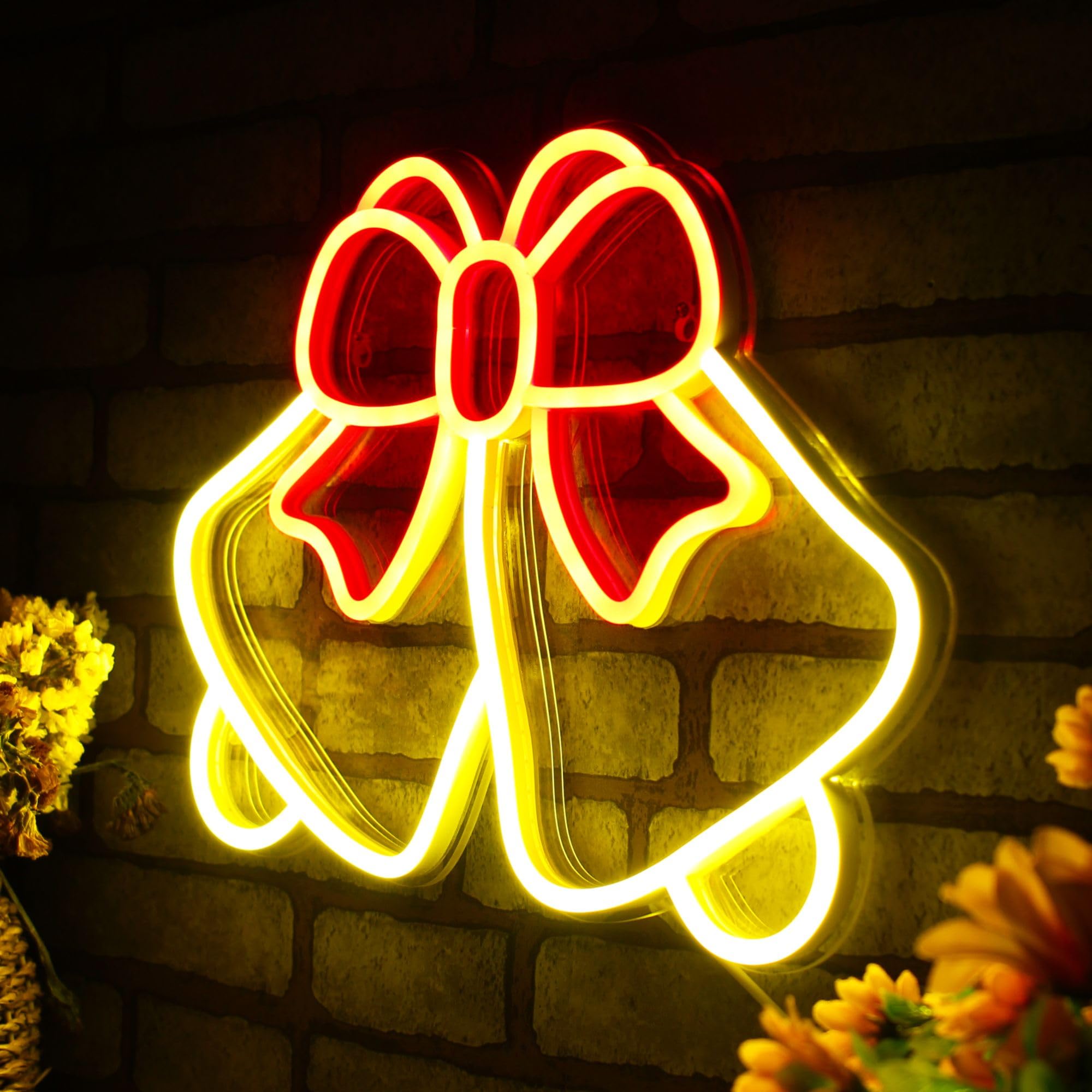 クリスマスベル　ネオンサイン　フルカバー Amazon.co.jp: ADVPRO クリスマスベル リボン付き フレックス シリコン