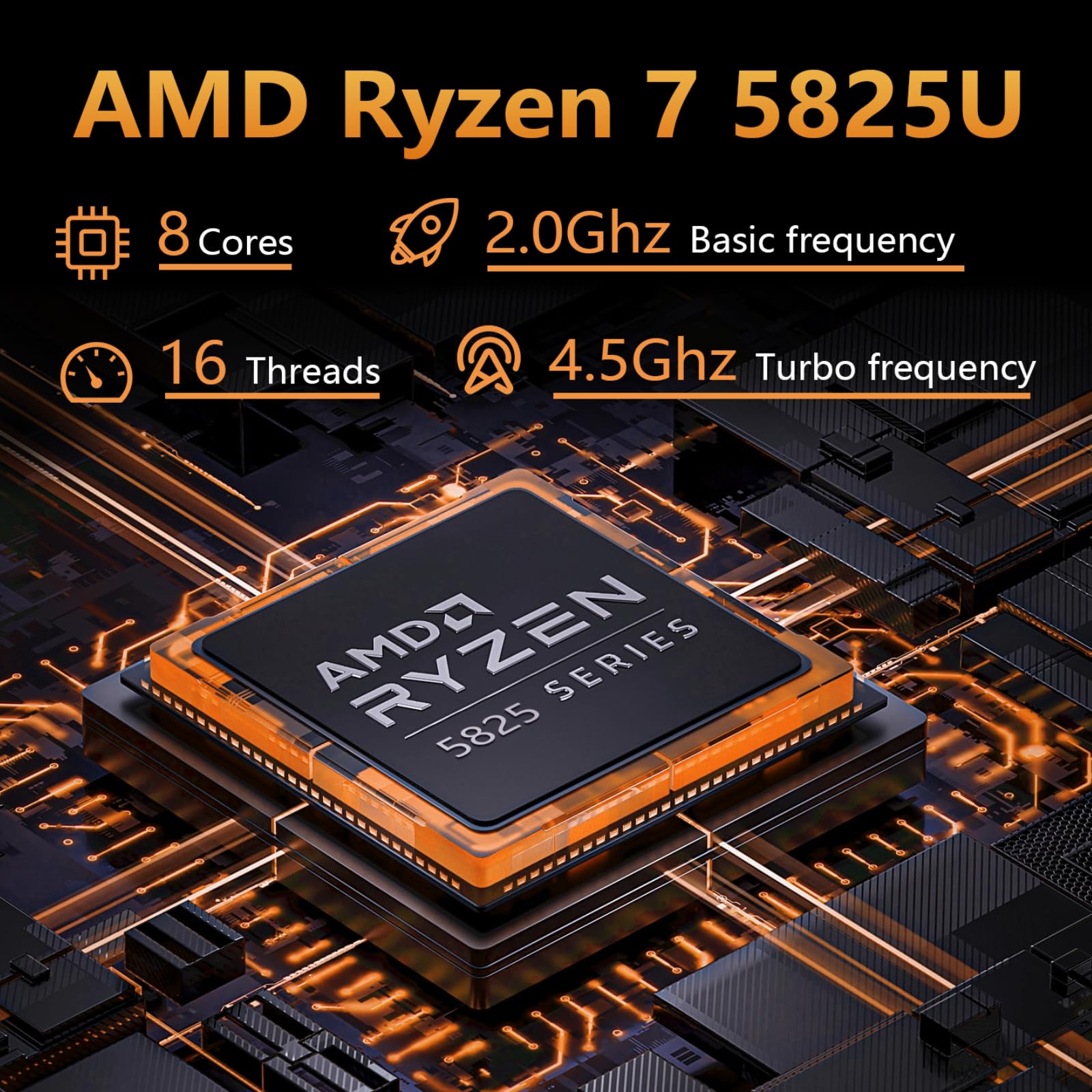 KurieTim Computer portatile con processore AMD Ryzen 7 5825U (8C/16T, fino a 4,5 Ghz), RAM da 32 GB M.2 SATA 3.0 1 TB SSD, laptop da gioco con display FHD da 15,6 pollici con tastiera retroilluminata,