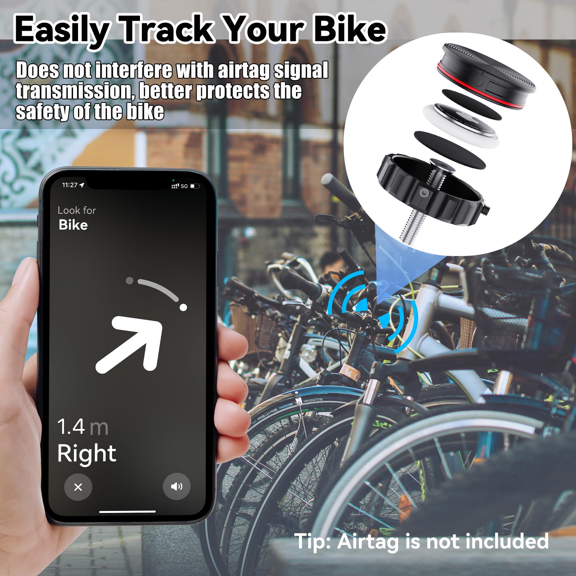 Supporto AirTag Per Bicicletta - Nascosto Nel Riflettore, Impermeabile IP67, Adatta A Tutti I Modelli - Foto 11