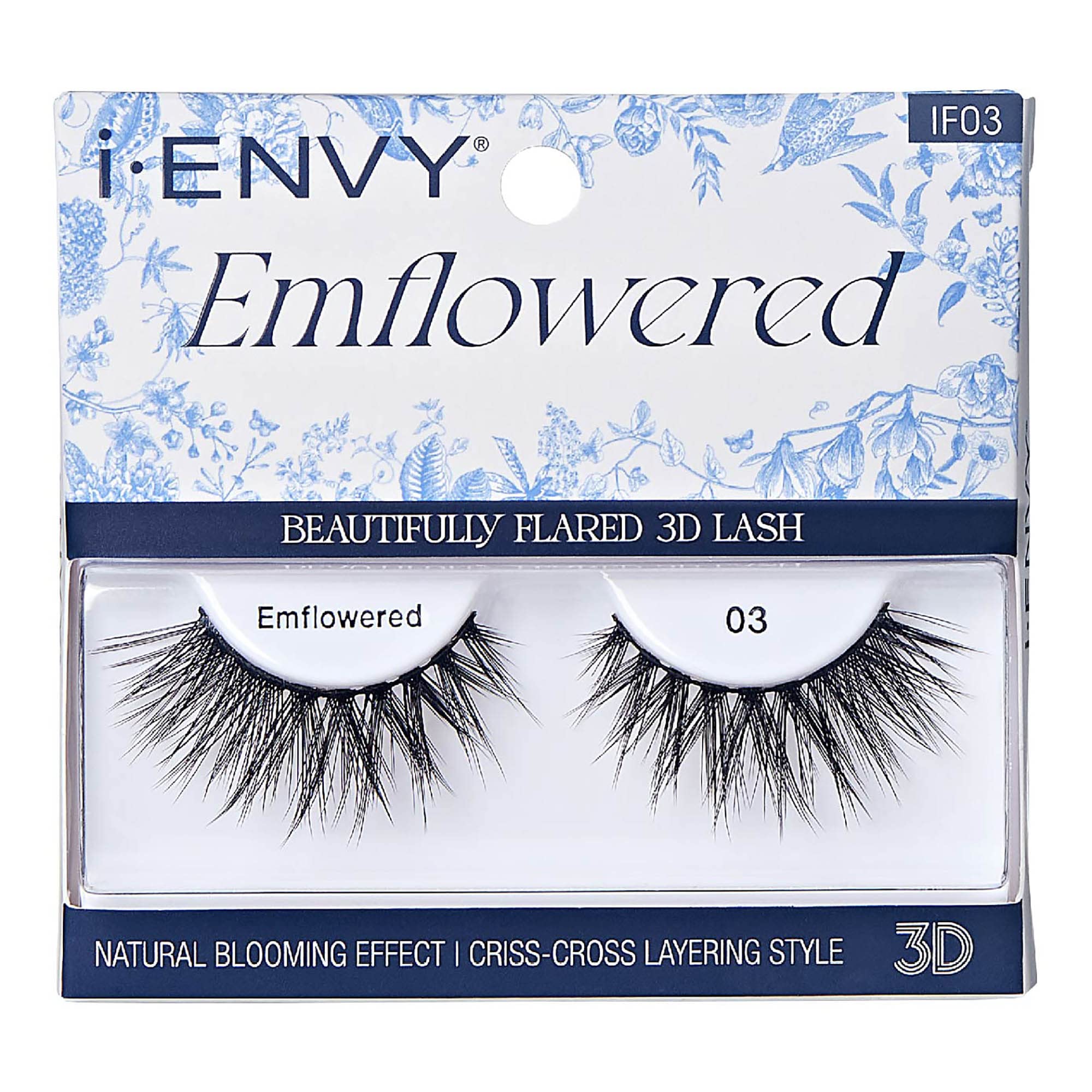 I-ENVY Emflowered Natural Blooming Effect Fake Eyelashes Flared 3D False Lashes (03)