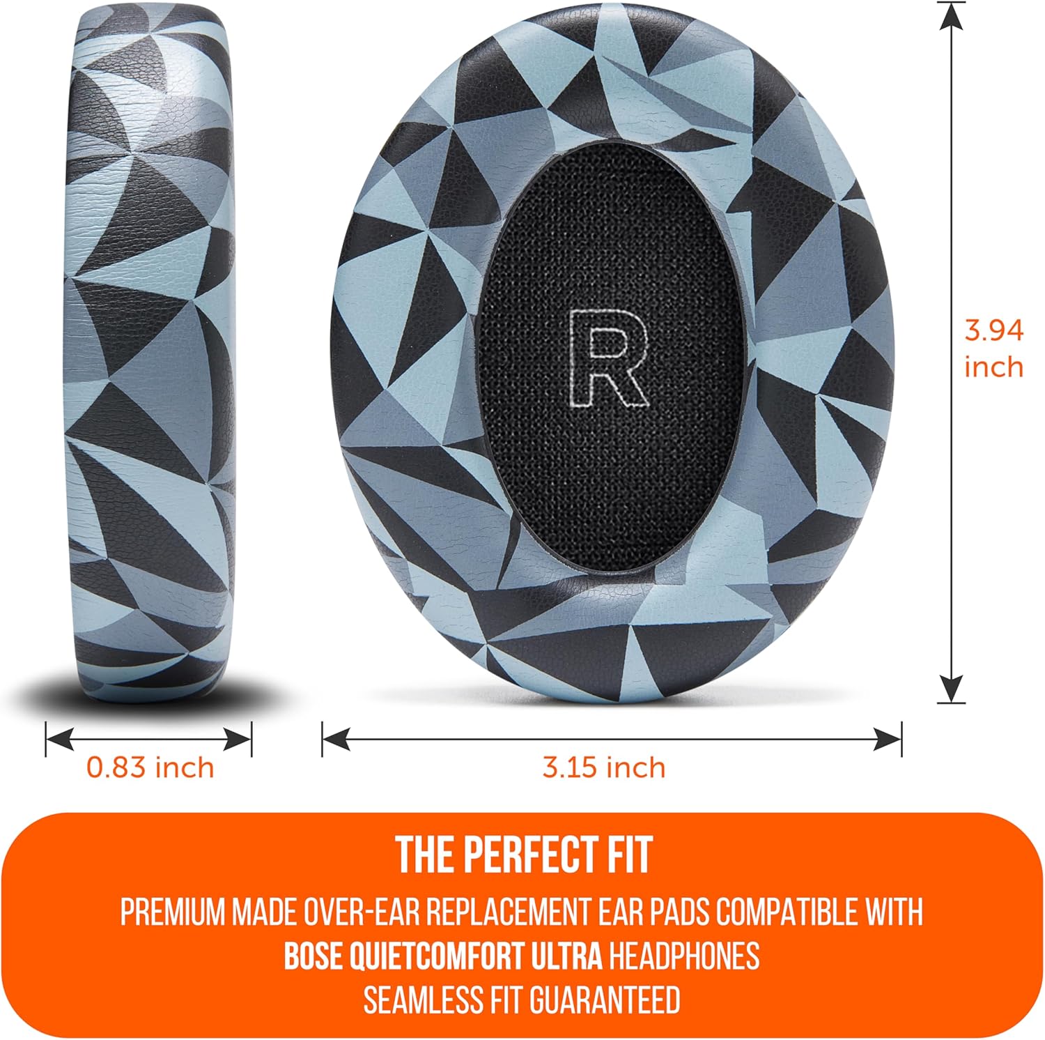 WC PadZ QC Ultra – Upgraded Replacement Earpads Compatible with Bose QuietComfort Ultra Gen 1 & Gen 2 by Wicked Cushions | Enhanced Comfort, Thickness & Durability | Geo Grey - Image 5