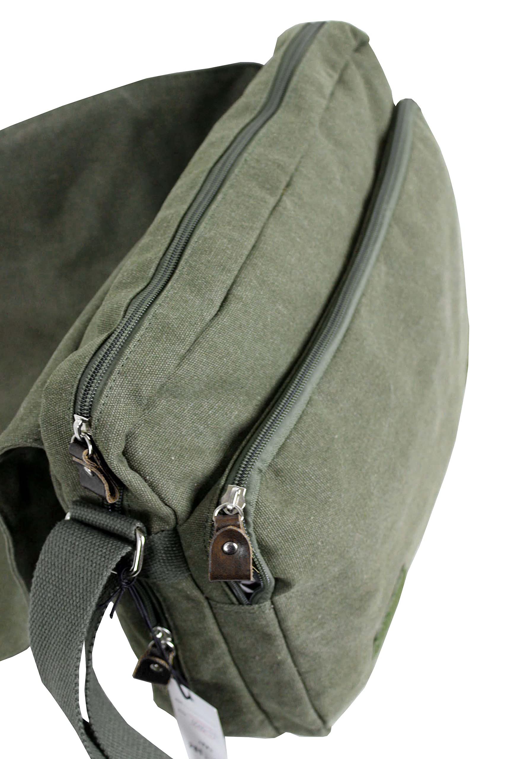 Grand sac besace sac à bandoulière unisexe toile garni cuir KATANA réf 6565 (6 coul.disp.)
