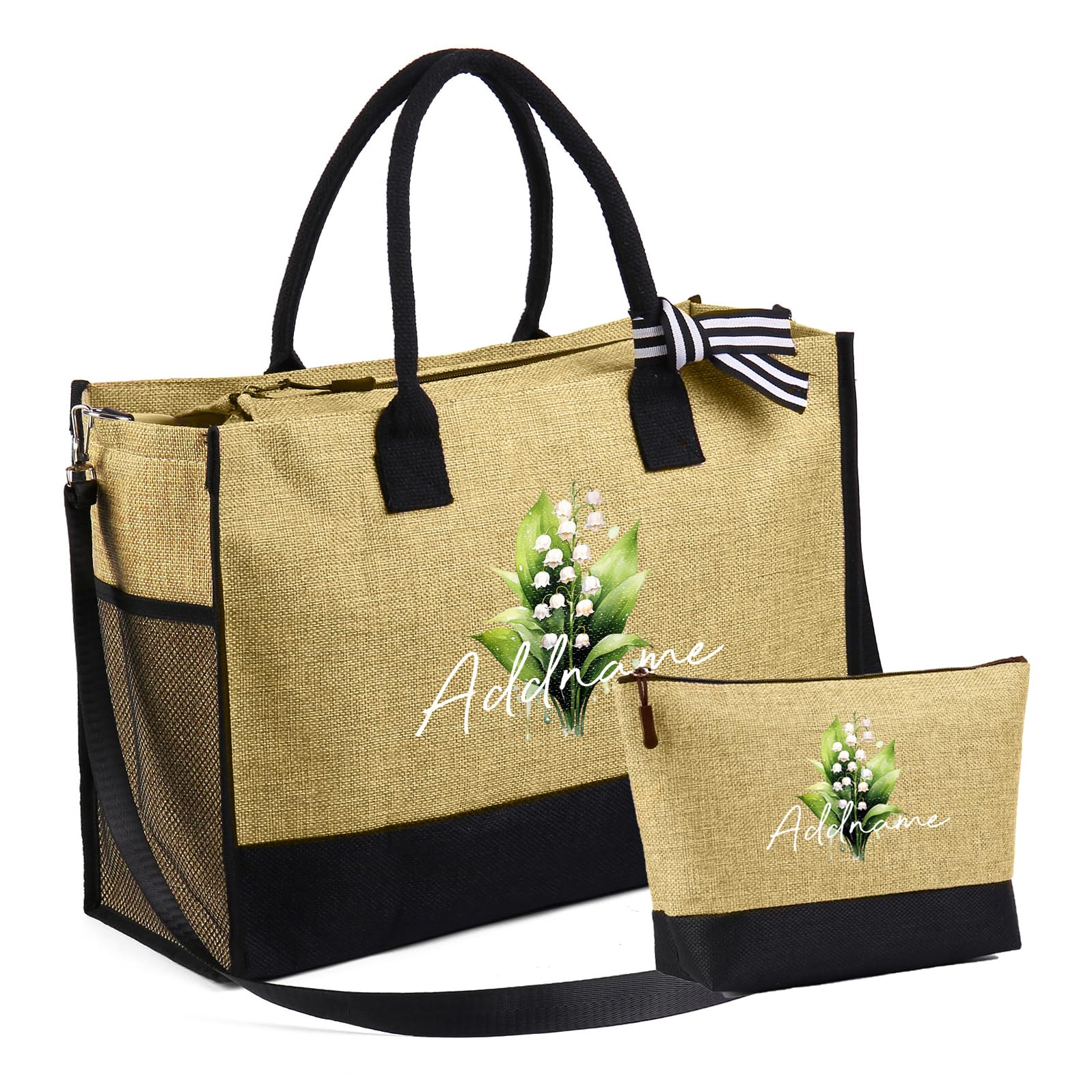 jewelora Personalised Tote Bags for Women Canvas Tote Bag Beach Bag for Mum Teacher Girls Bridesmaids Gifts for Wedding Travel Beach Holiday Birthday (#7)