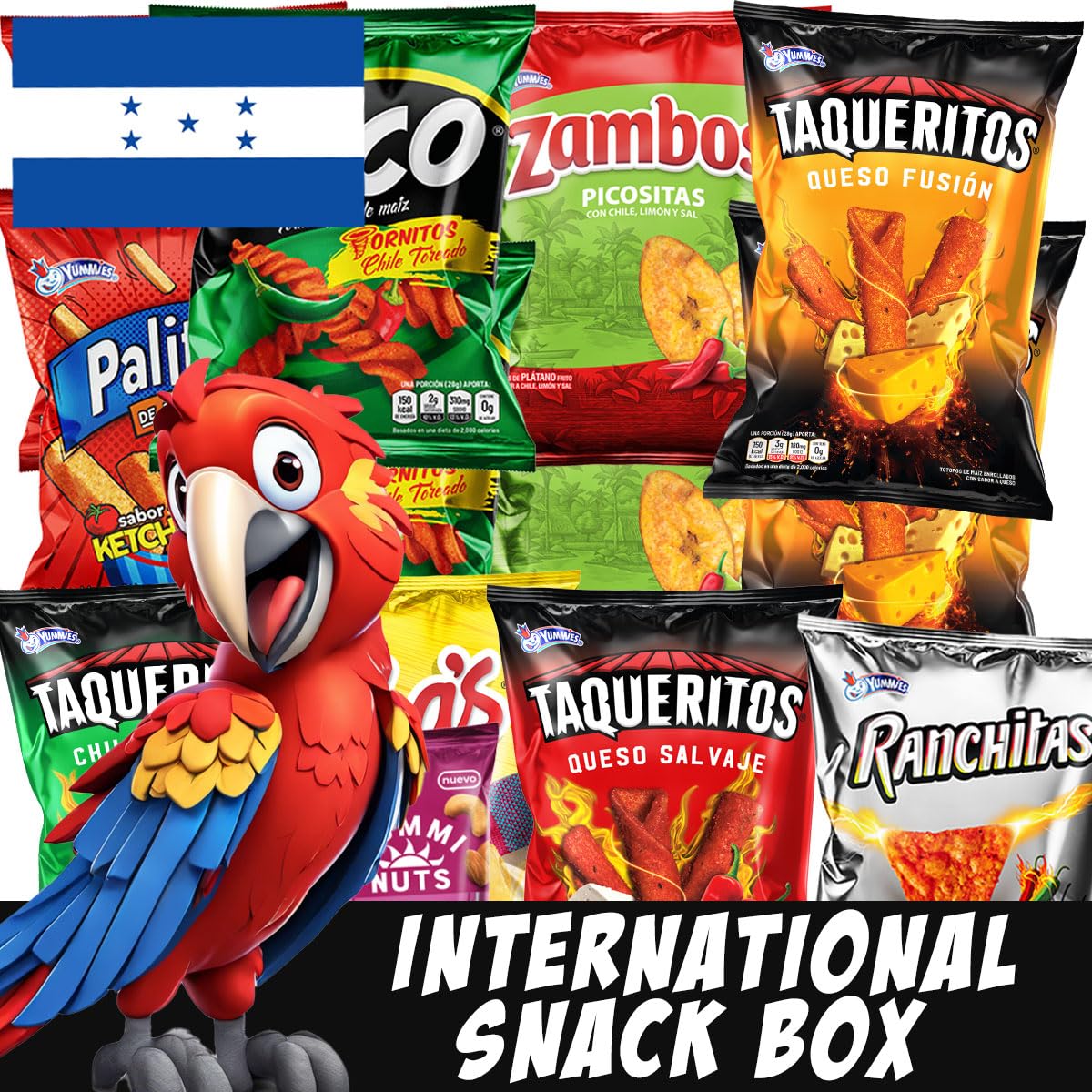 Charloo International Snack Box + Free Surprise! - Honduras Snacks from Around the World Unique Snack Box Premium Snacks for Adults, Small