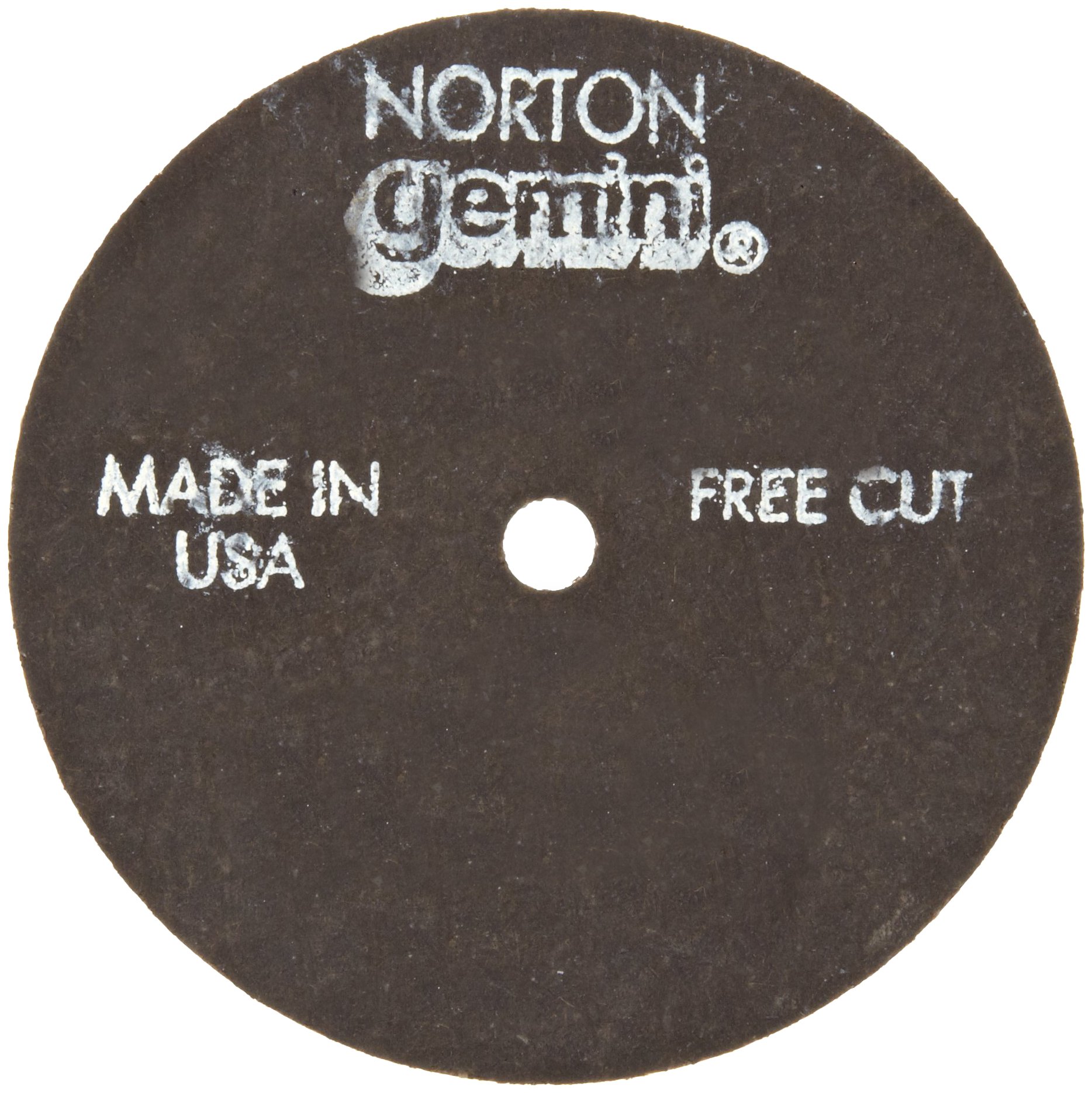 Norton Gemini Fast Cut Small Diameter Reinforced Abrasive Flat Cut-off Wheel, Type 01, Aluminum Oxide, 3/8