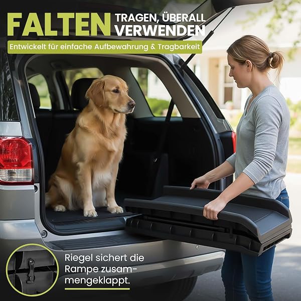 all Pets United® Hunderampe klappbar Hundetreppe Hunde- & Katzentreppe Rampe Einstiegshilfe für Kofferraum Haustiertreppe für Große & Kleine Tiere (Hunderampe) - 5