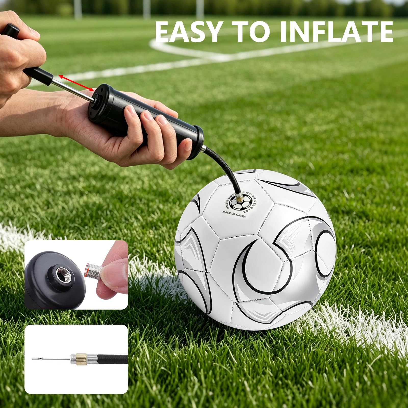 SIKEMAY 6 Packungen Fußballbälle mit Pumpnadeln, für Erwachsene, Herren, Training, Teenager, Fußball, offizielle Größe 5, Indoor-Outdoor-Sport, Wettbewerb, Fußball, christliche