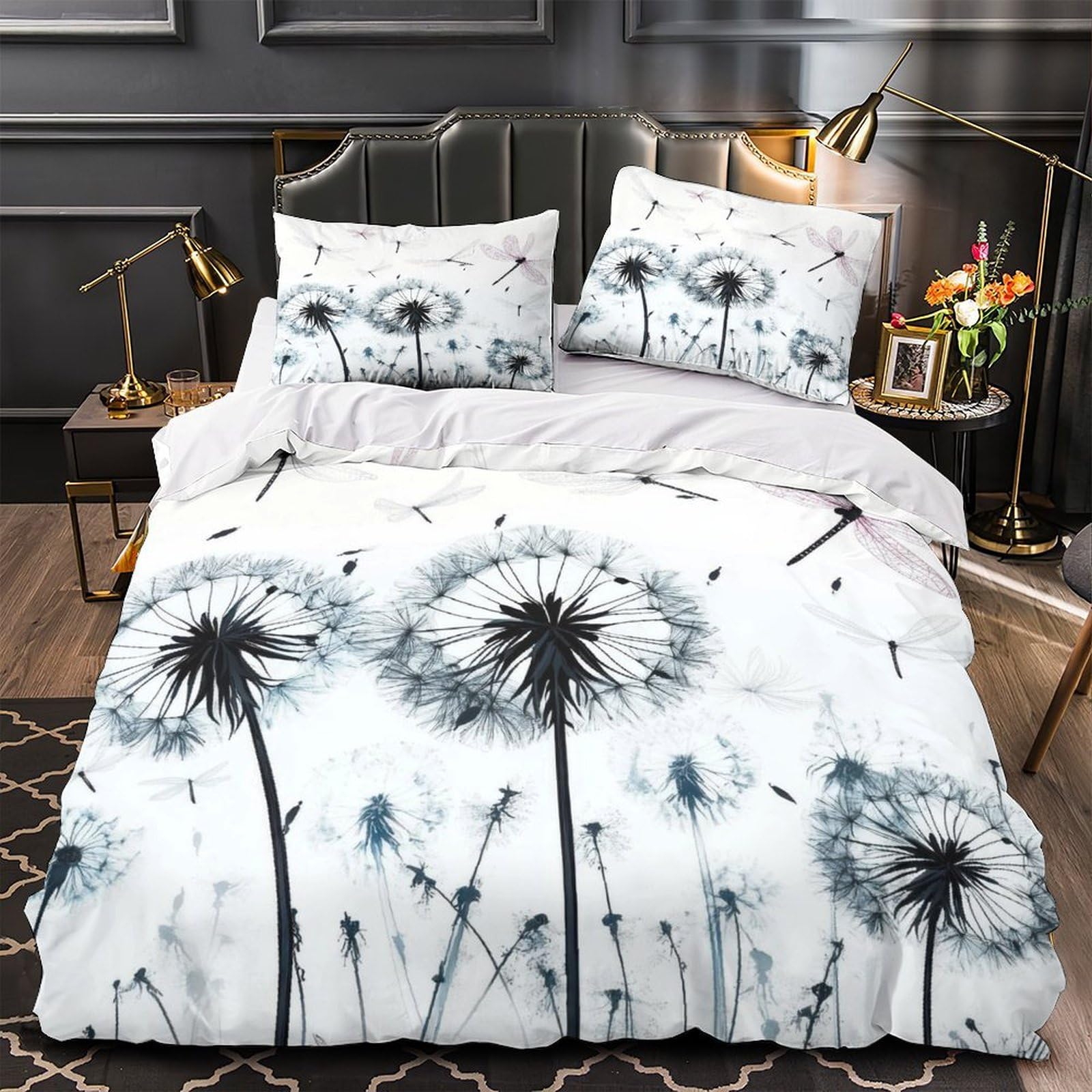 Housse de couette dragon anti-acarien avec fermeture éclair pour lit double