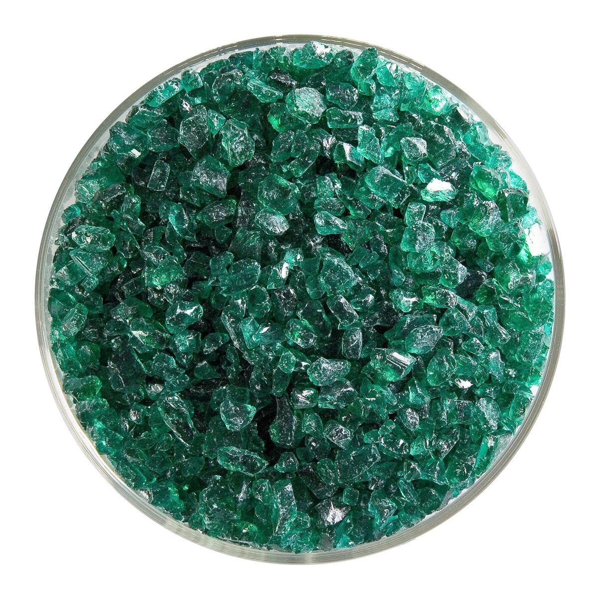 Emerald Green Transparent Glass Frit Coarse Bullseye COE 90 Fusible- 2 Ounces