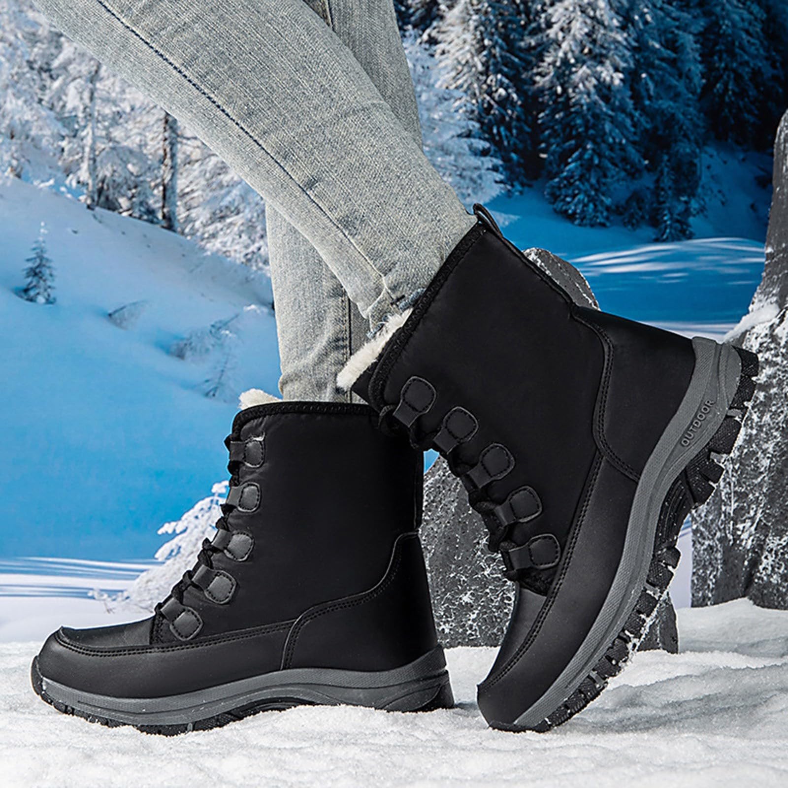 Scarpe Invernali comode in Cotone Antiscivolo per Le Donne Stivali da Neve Waetpoof Stivali Lavoro Donna Stivali di Gomma 42