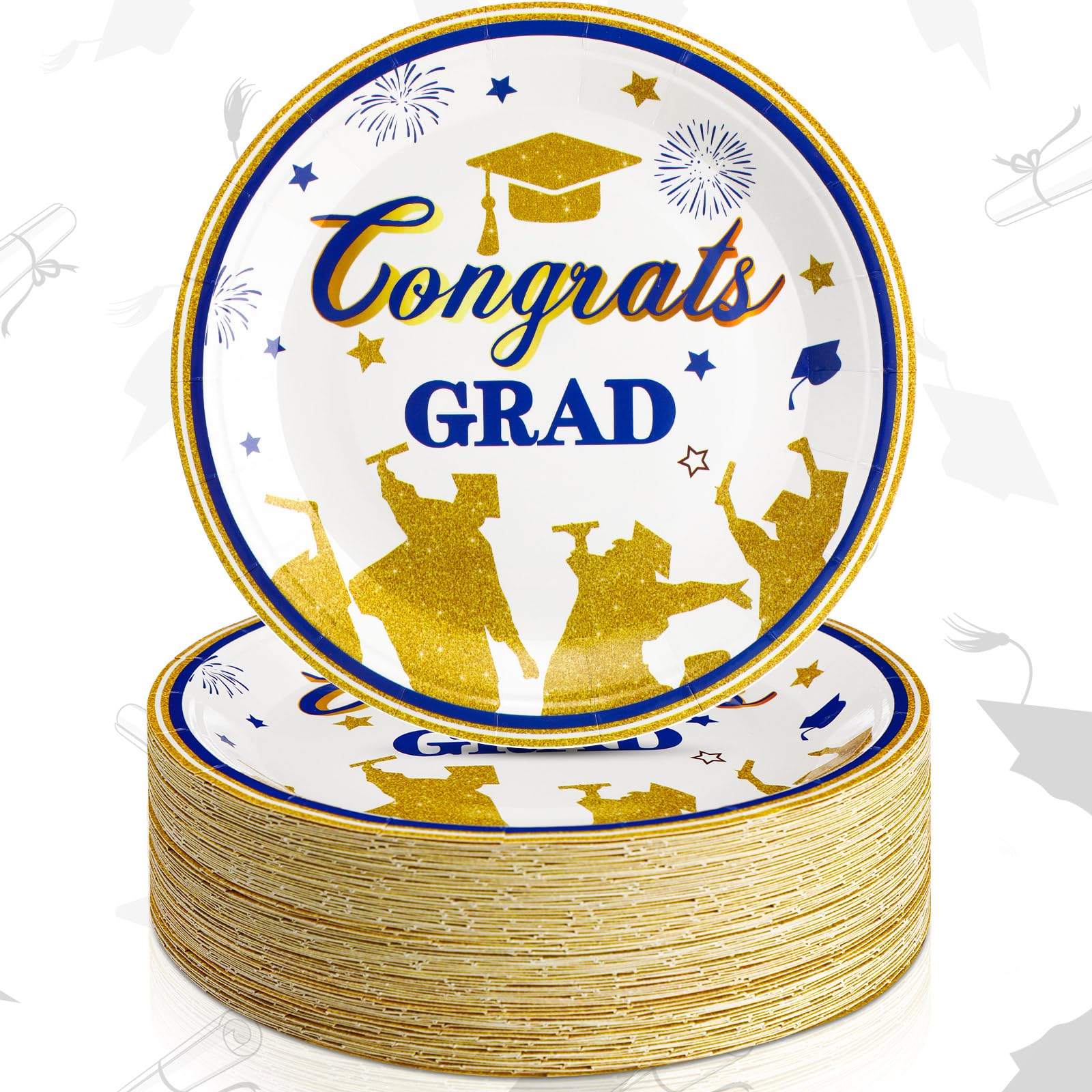 Sabary Blue White 100 Pcs 2026 Graduation Paper Dessert - tableware | Mubboo